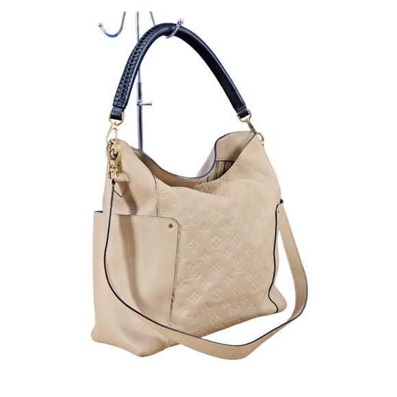 LOUIS VUITTON Bagatelle Empreinte Leather Dune Hobo Tote Shoulder Beige XL - Picture 8 of 16